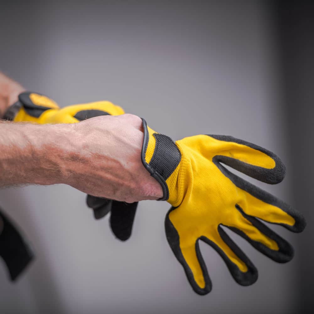 Wearing Safety Gloves